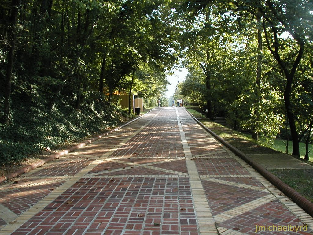 Brick walkway behind the Bath Houses in Hot Springs, Ar. (August 2003)