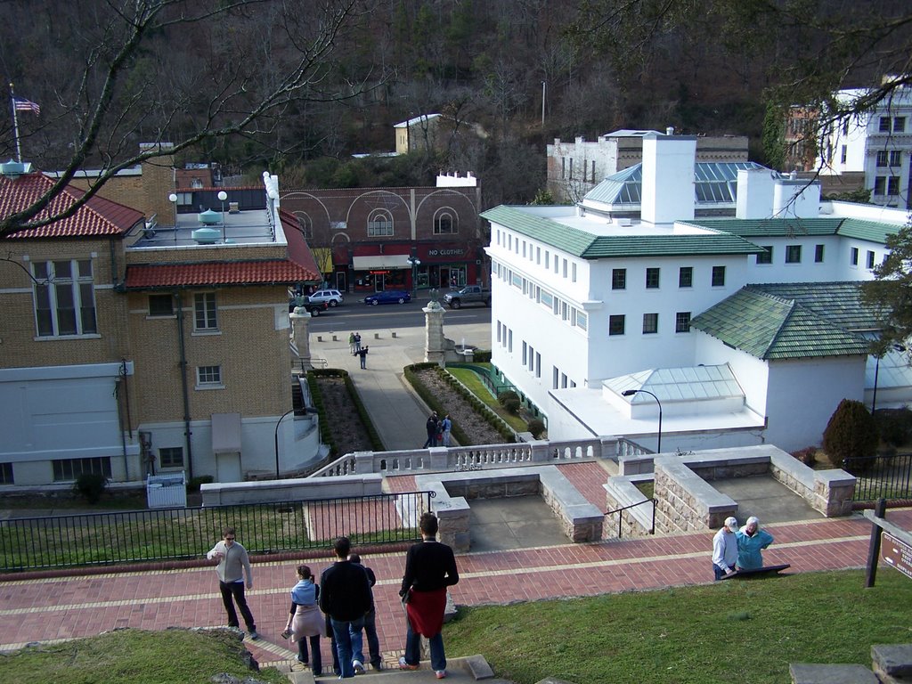 Grand Promenade on the hillside from behind the bathhouses