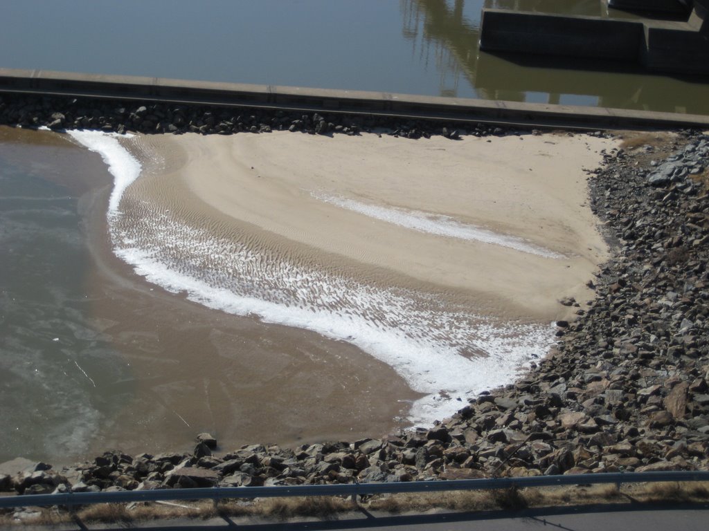 An Iced-up Beach on the Arkansas River, Little Rock, AR