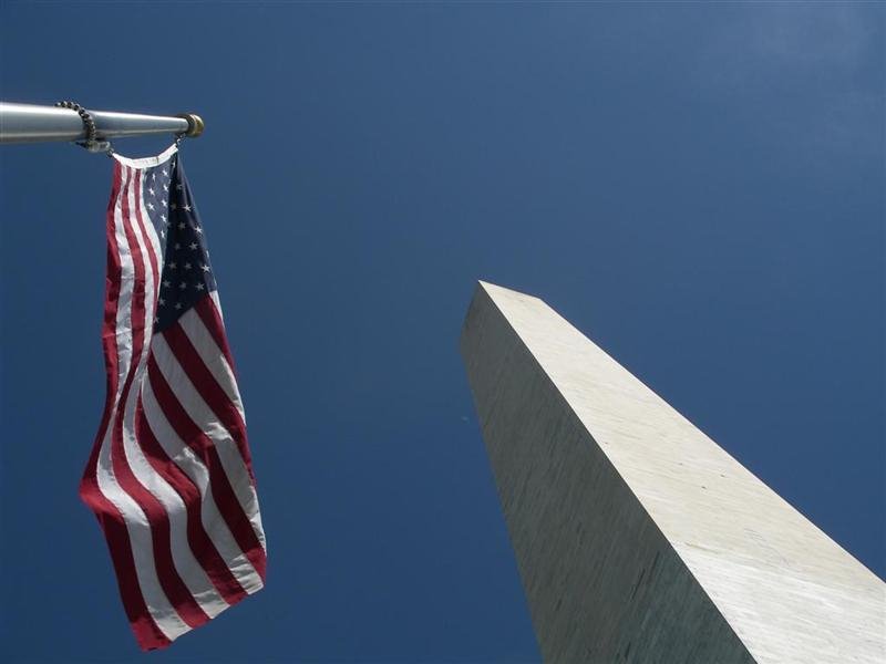 Washington Monument with Stars & Stripes