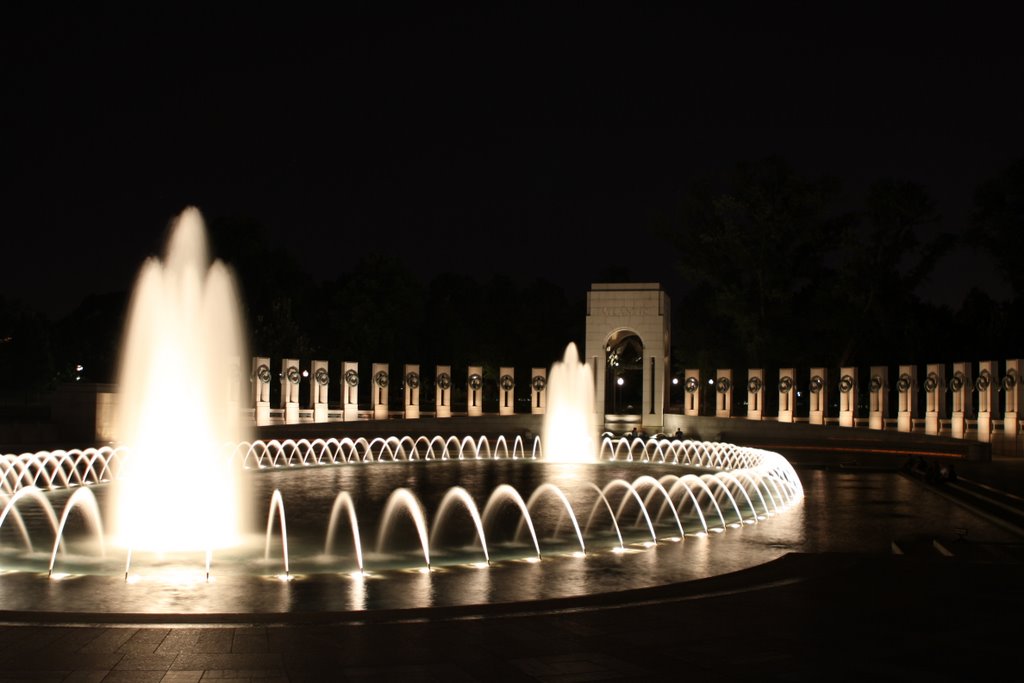 Fountain, Looking toward the Atlantic Theater Entrance, World War II Memorial, Washington D.C.