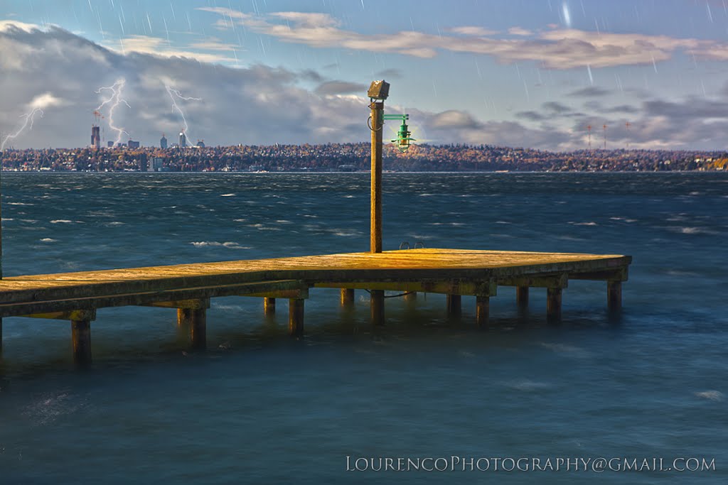 Time lapse Star Trails, Lightning Storm and Sunrise on Lake Washington