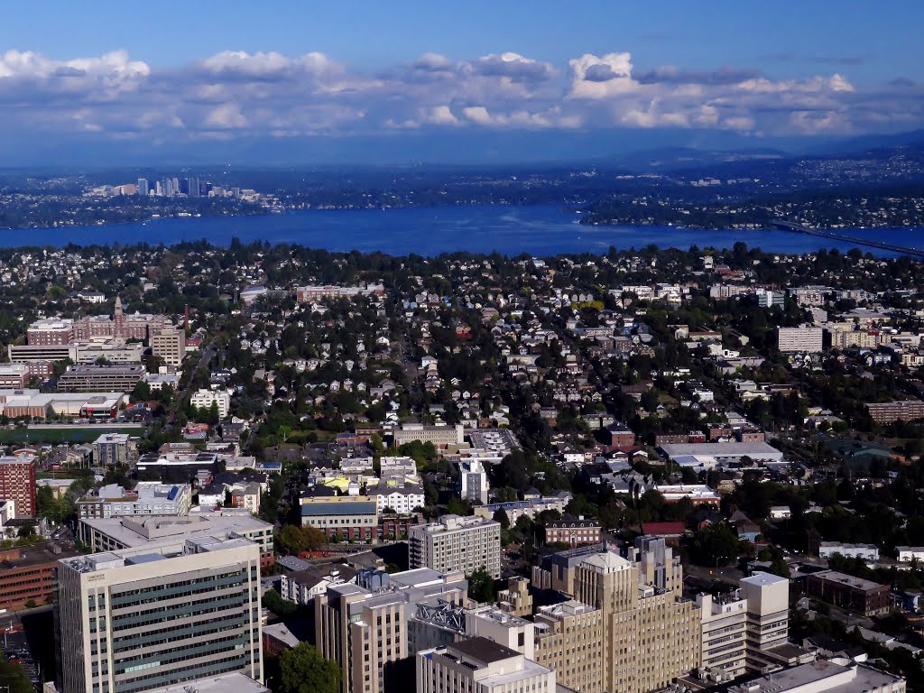 Bellevue and Mercer Island from Columbia Center