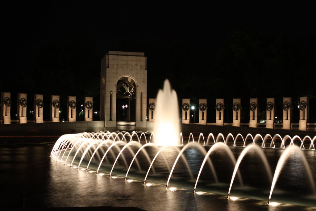 Fountain, Looking Toward the Pacific Theater Entrance, World War II Memorial, Washington D.C.
