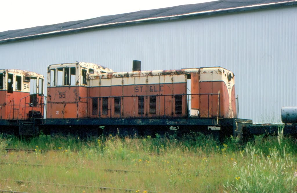 St. Johnsbury & Lamoille County Railroad GE 70 Ton Locomotive No. 55 at Montpelier, VT
