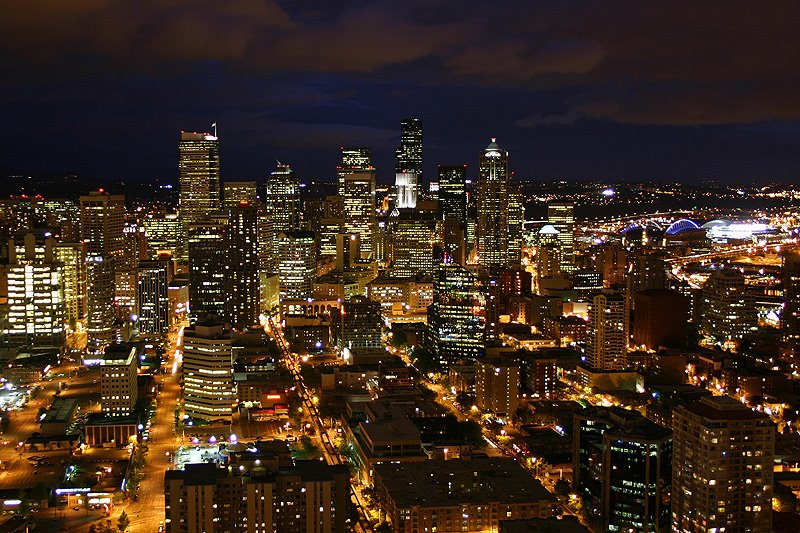 Seattle Financial District by Night