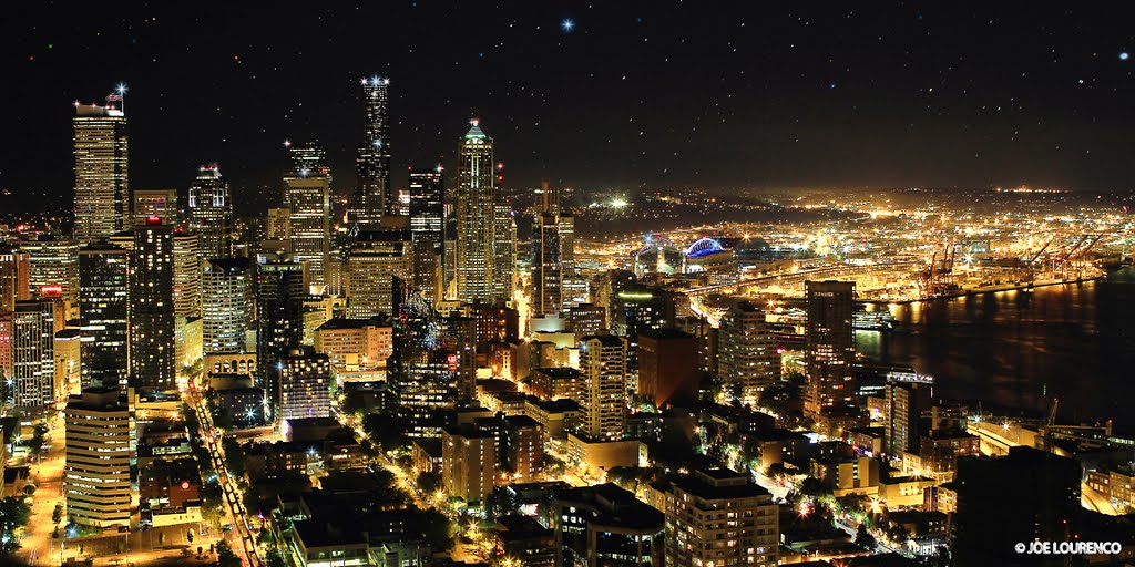 SEATTLE DOWNTOWN FROM SPACE NEEDLE