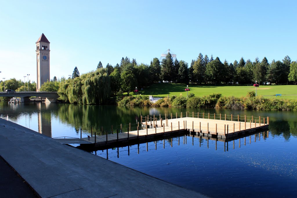 Spokane Riverfront Park Floating Stage and Clock Tower