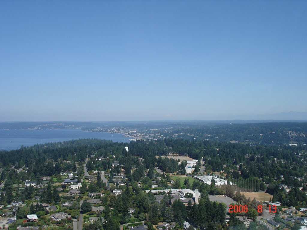 From a Helocopter looking N over Clyde Hill, Lake Washington