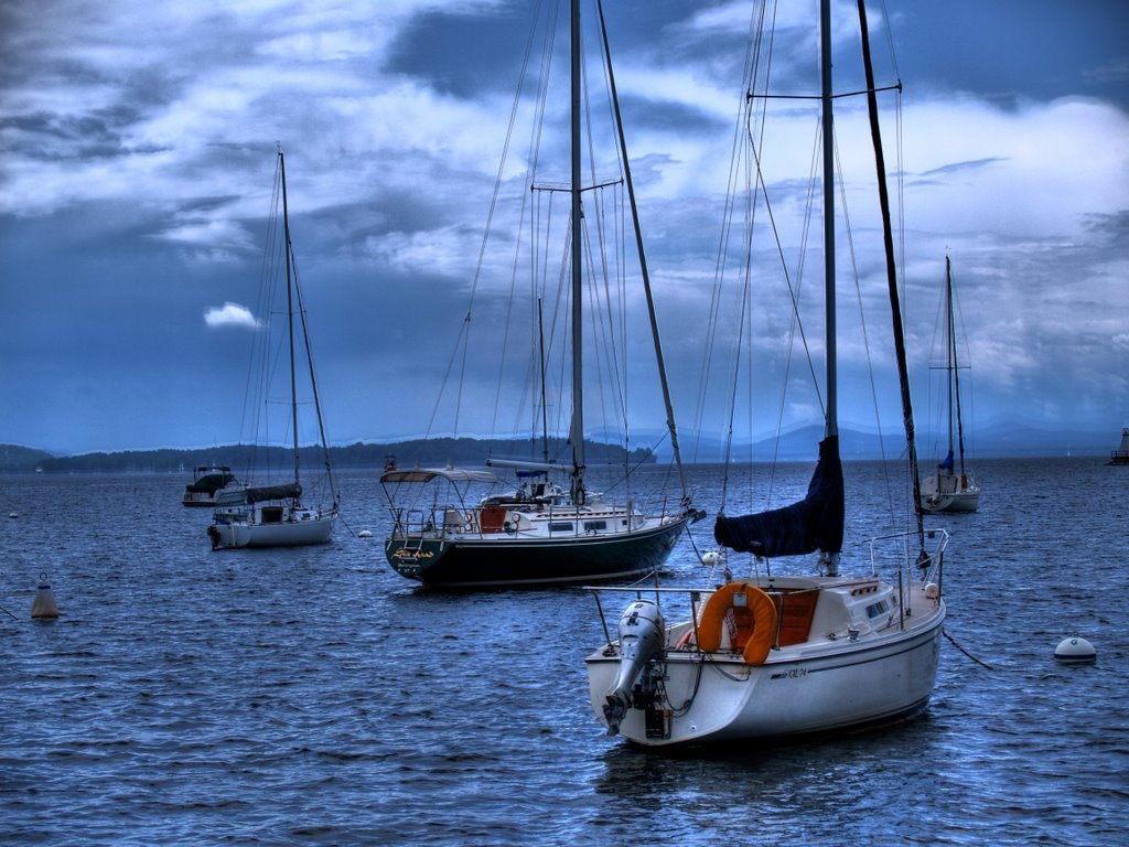 Sailboats in Burlington Harbor (HDR)