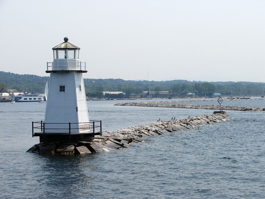 North Light and the Burlington Breakwater, Lake Champlain