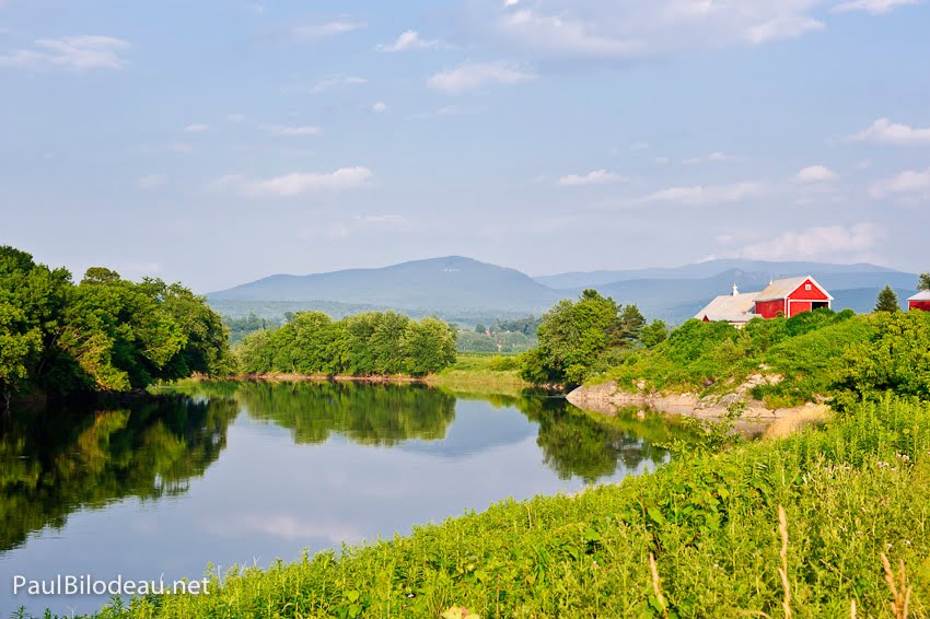 Farm by the river.