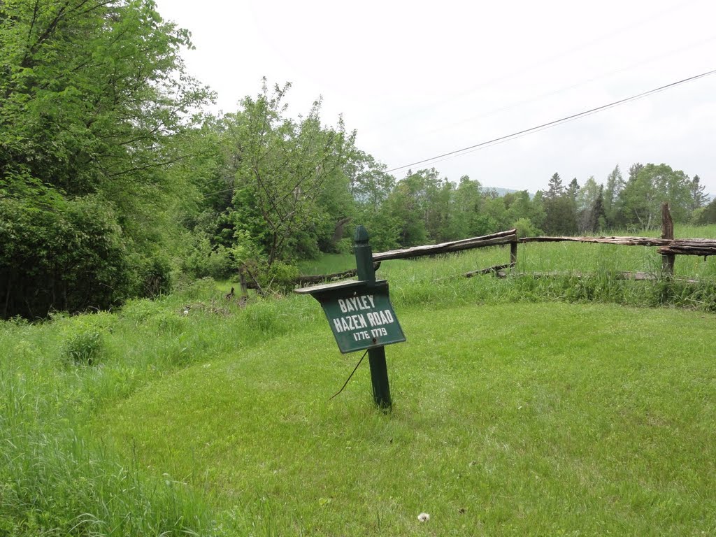 Bayley-Hazen road sign near Hosmer Ponds