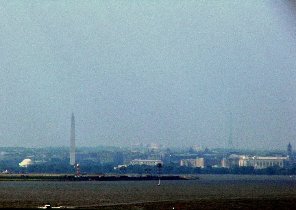 Washington DC Mall From I-95 Woodrow Wilson Bridge, 8-26-2009