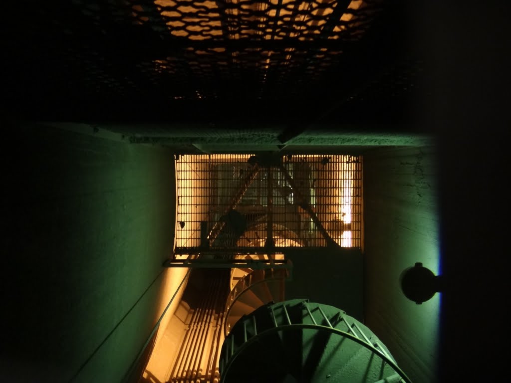 Stairs and elevator in silo