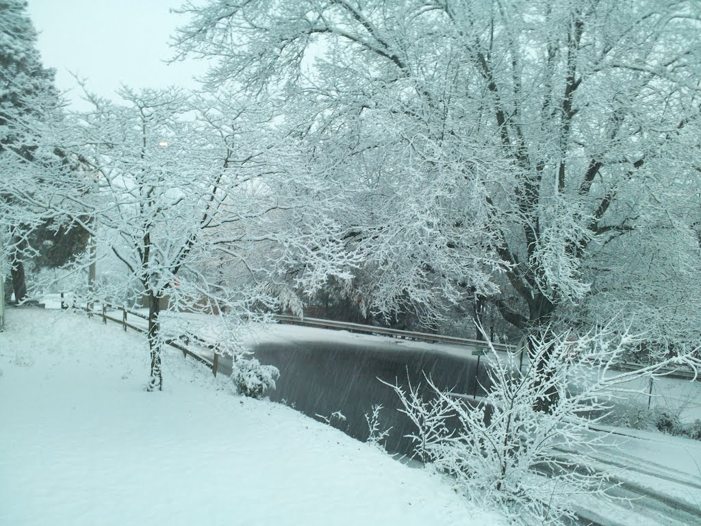 Snow from porch