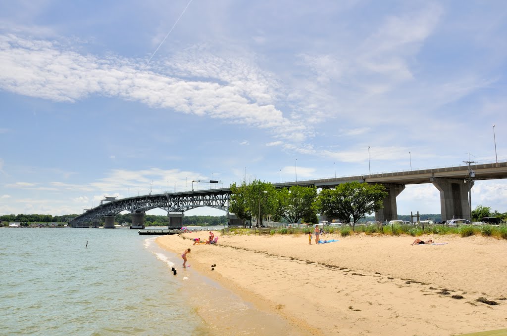 VIRGINIA: GLOUCESTER COUNTY: George Preston Coleman Memorial Bridge as seen from the Gloucester Point Beach Park Fishing Pier