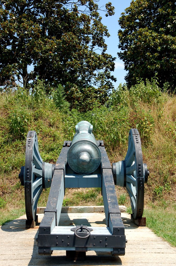USA - VA - Yorktown Battlefield -  model of the french artillery at Grand French Battery towards the british