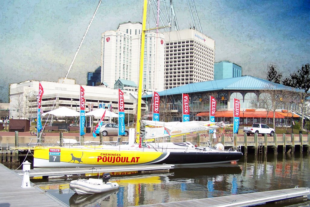 Waterside Marina and one of the Round-the-World Race Yachts