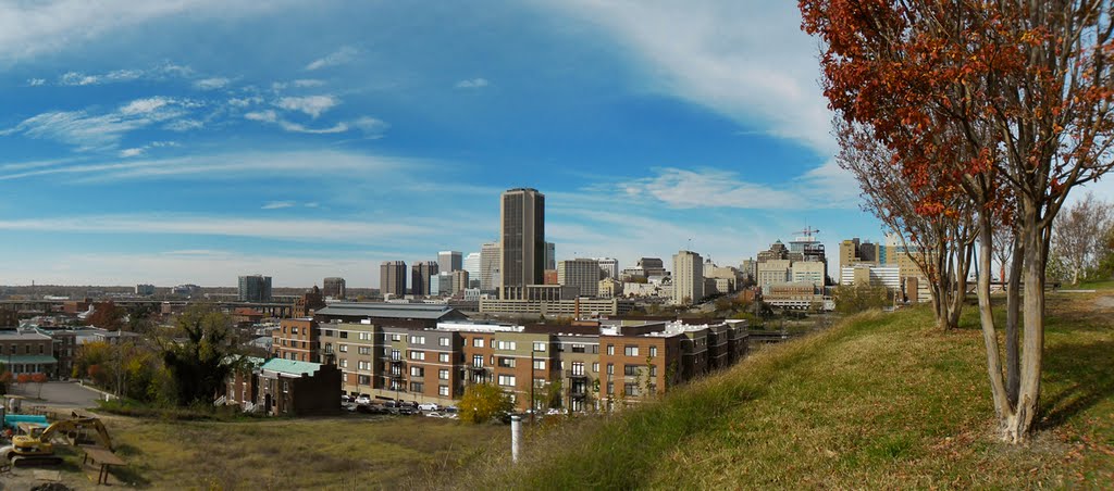 City Skyline From Jefferson Park - Richmond, VA.
