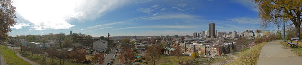 City Skyline From Jefferson Park - Richmond, VA.