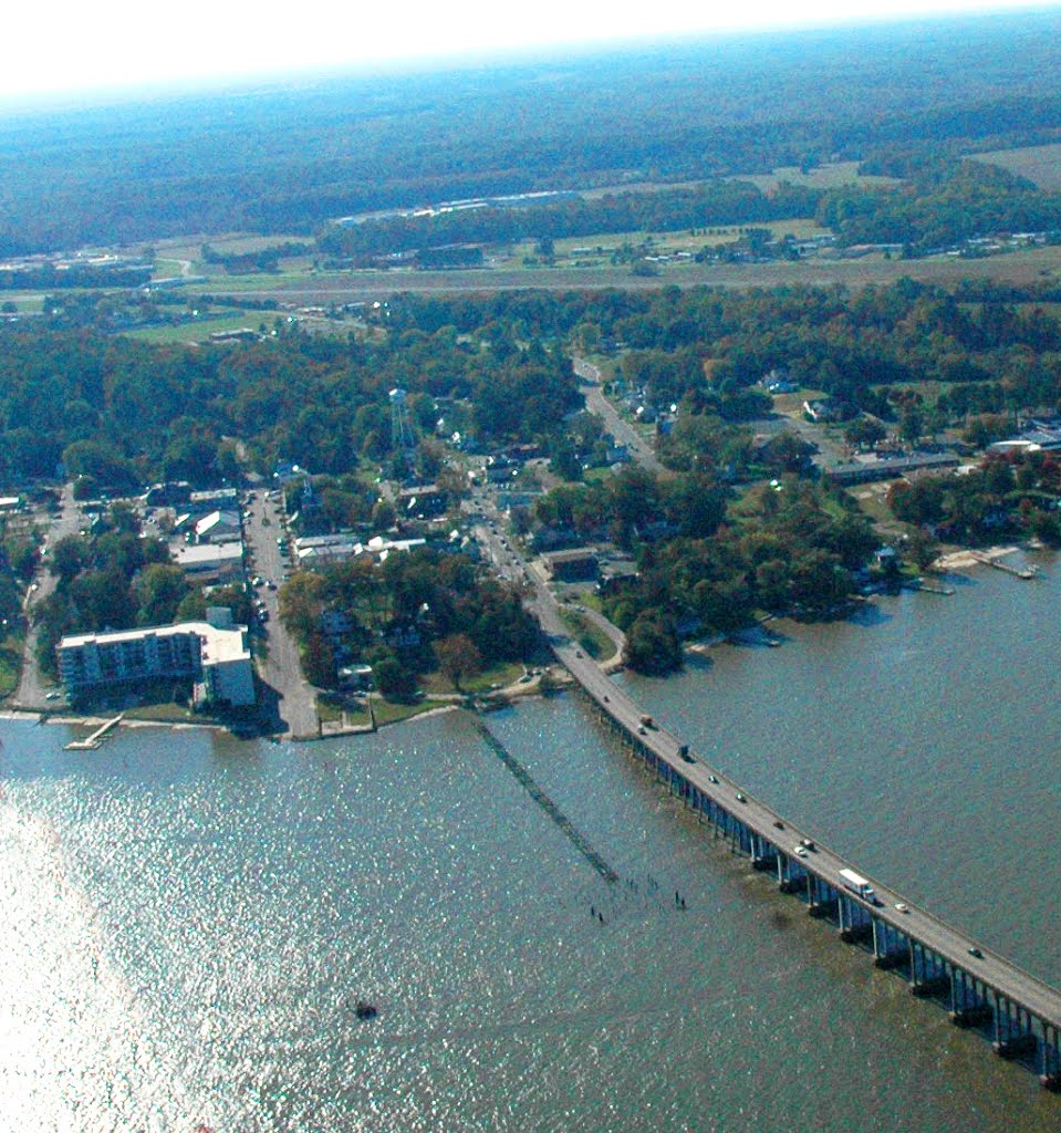 TMSP - Old Wharf and Pipeline Jetty aerial view - Tappahannock on the Rappahannock River