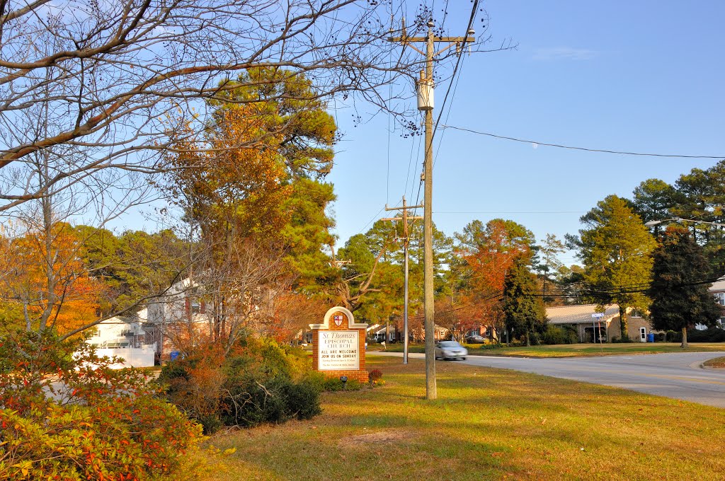 VIRGINIA: CITY OF CHESAPEAKE: St. Thomas Episcopal Church, 233 Mann Drive road sign