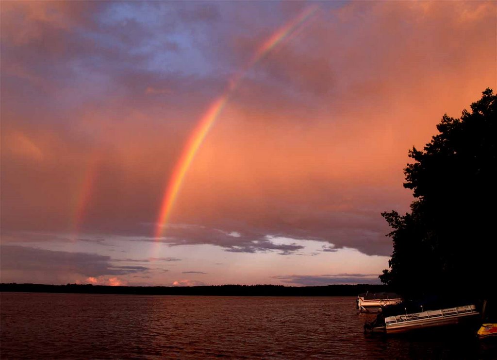 Double rainbow at Lake Dubay Wisconsin