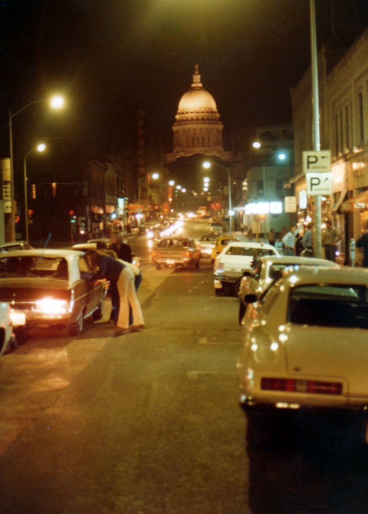 State Street at night in the late 70s