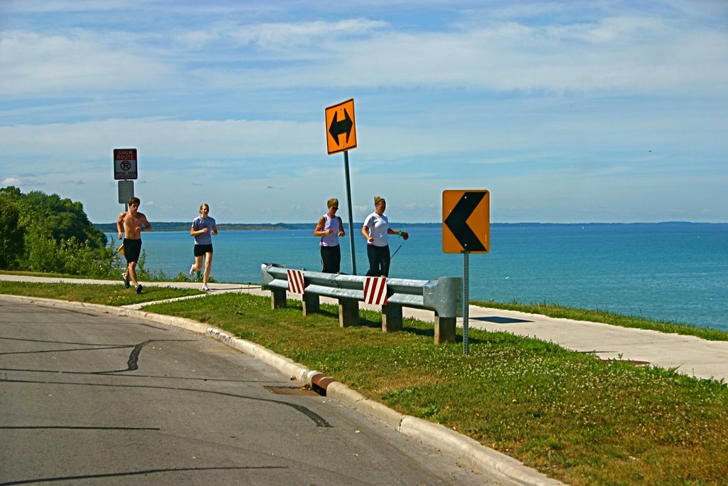 Joggers on the north Shore, Sheboygan, Wisconsin
