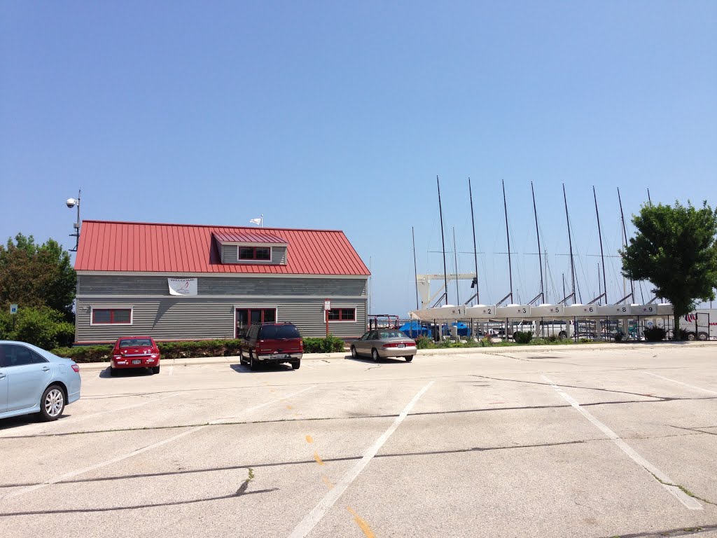 Sailboats in Storage at Lakefront