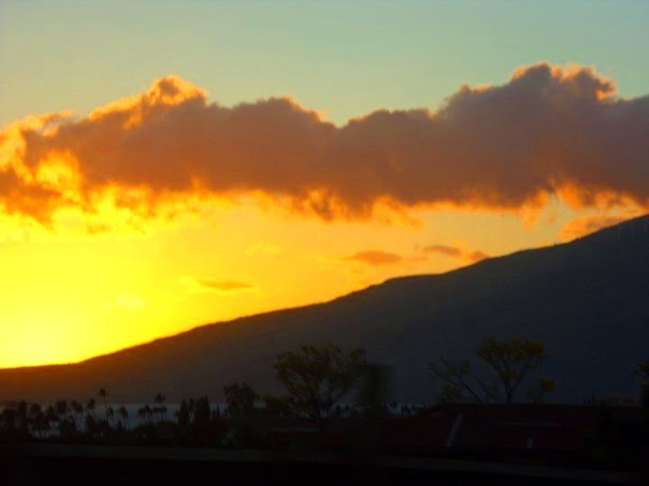Sunset behind the West Maui Mountains