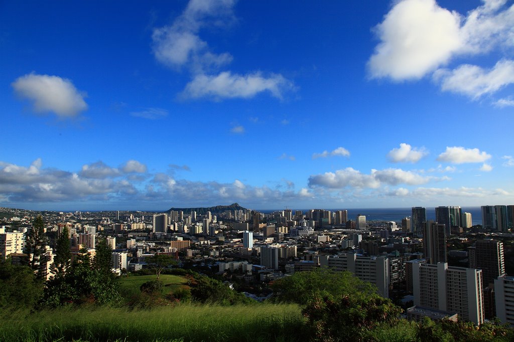 Waikiki daylights view from Punch Bowl
