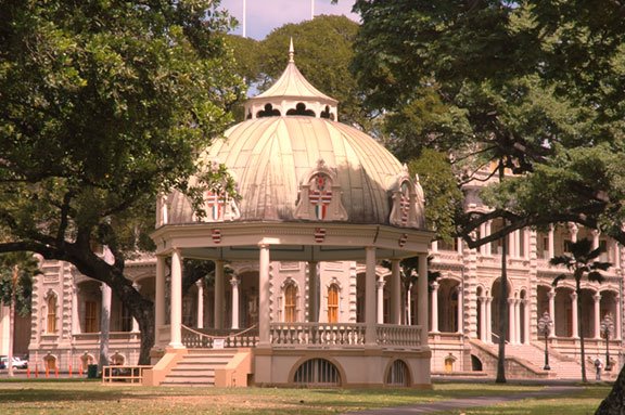 Coronation Pavillion, Iolania Palace Grounds in Honolulu, Oahu, Hawaii