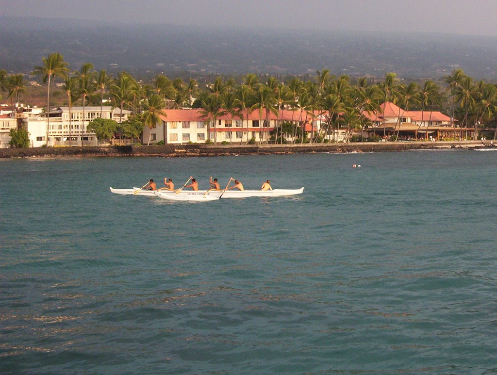 Long Boats in Kona Bay