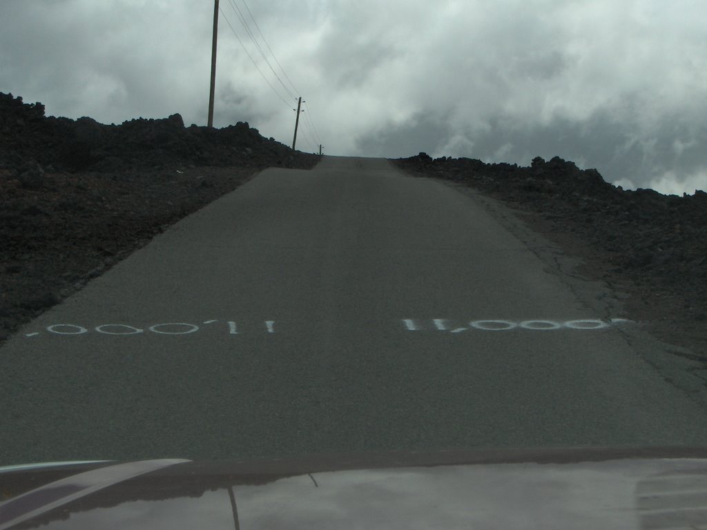 Road to Mauna Loa Observatory at 11000 feet (3353m)