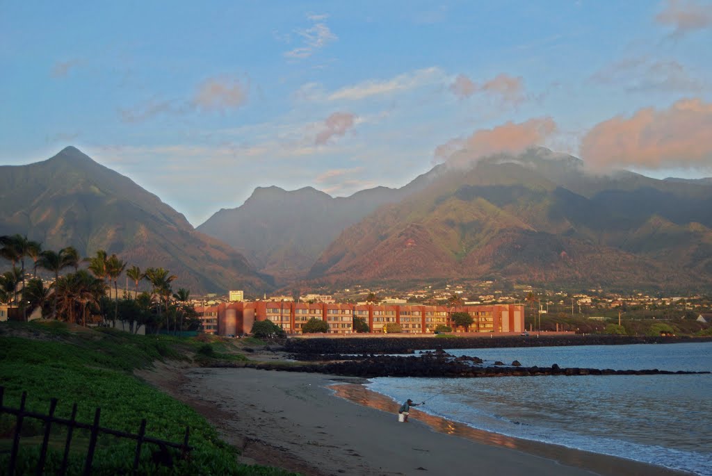 Kahului Harbor, Maui, Hawaii at sunrise