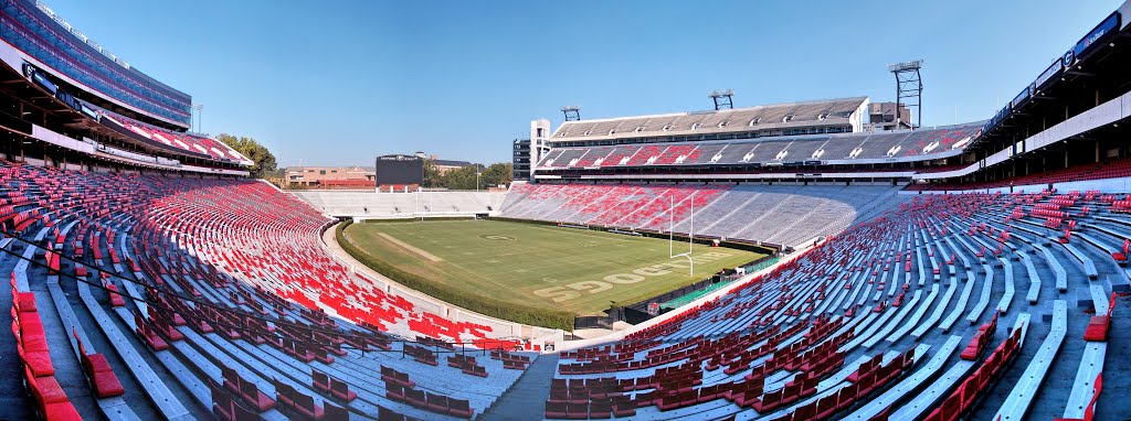 Sanford Stadium wide angle view.