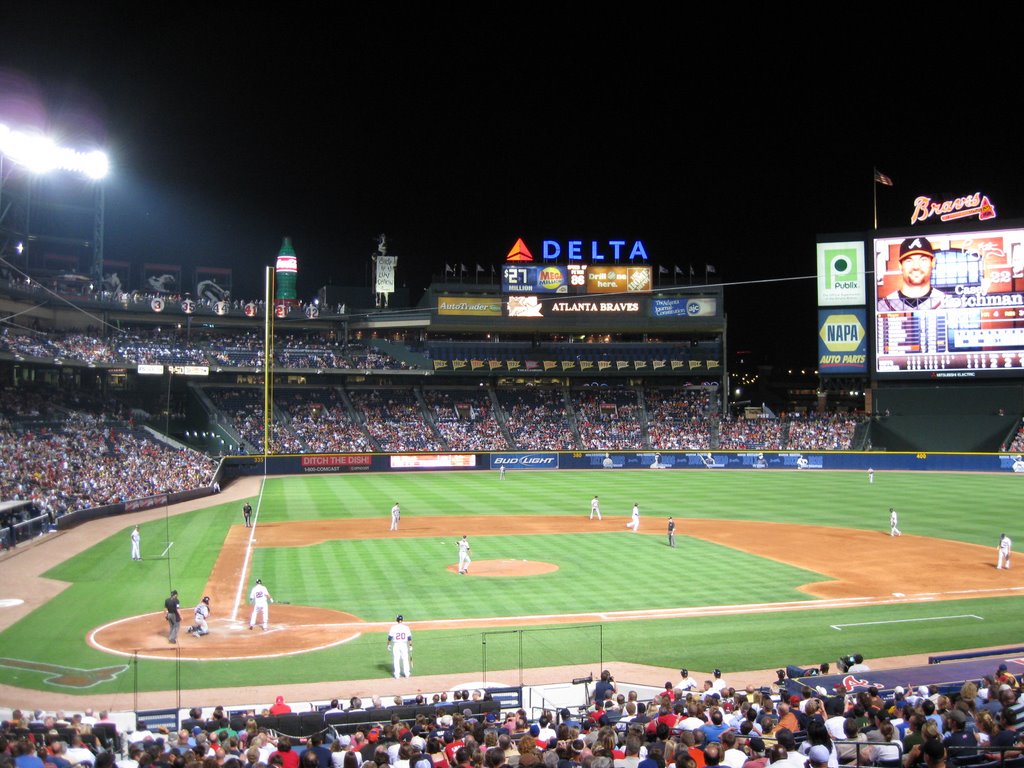 Sec 107 View at Night at Turner Field