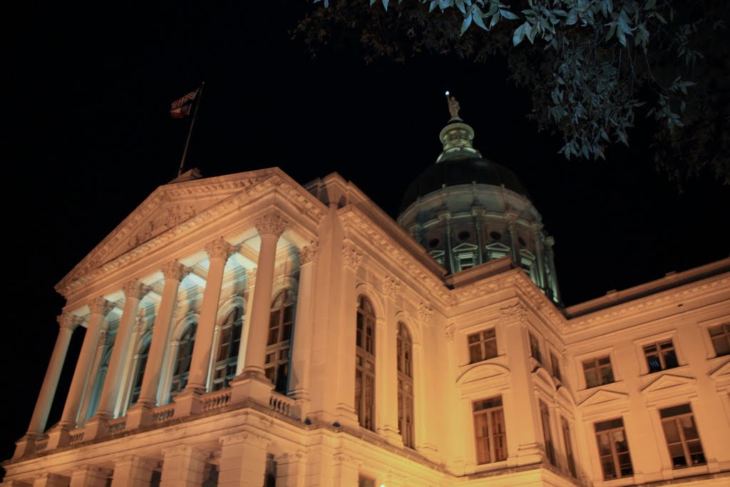 Georgia State Capitol at Night, Atlanta, Georgia