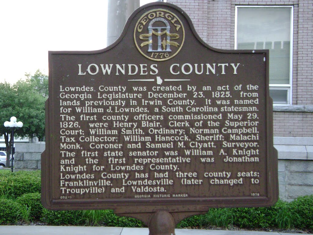 Lowndes County Historical Marker