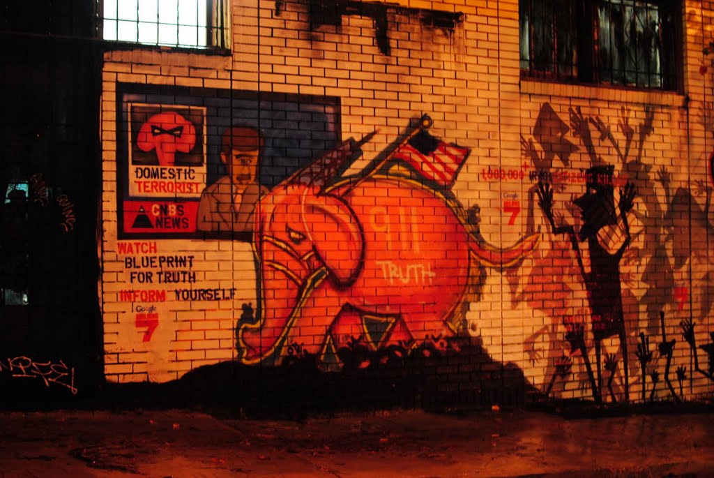 Mural for 911 Truth in Little Five Points
