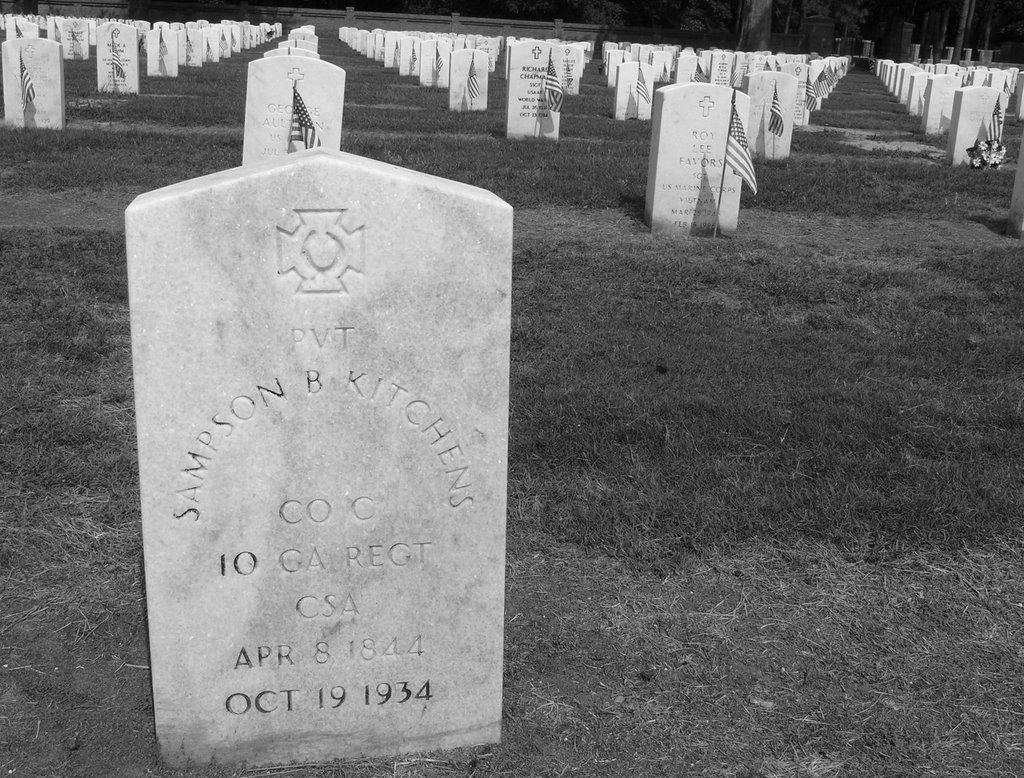 Private Sampson B. Kitchens, the only Confederate soldier to be buried at Andersonville Cemetery.  God rest his soul