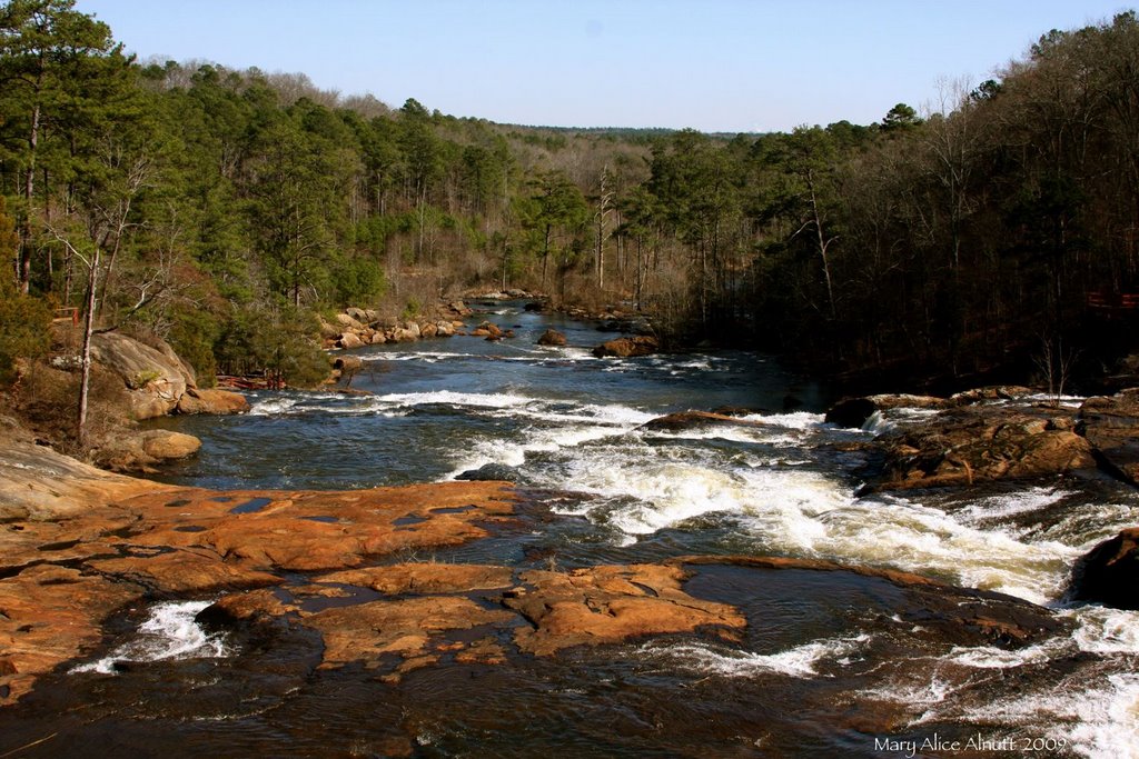 The raging Towaliga River.