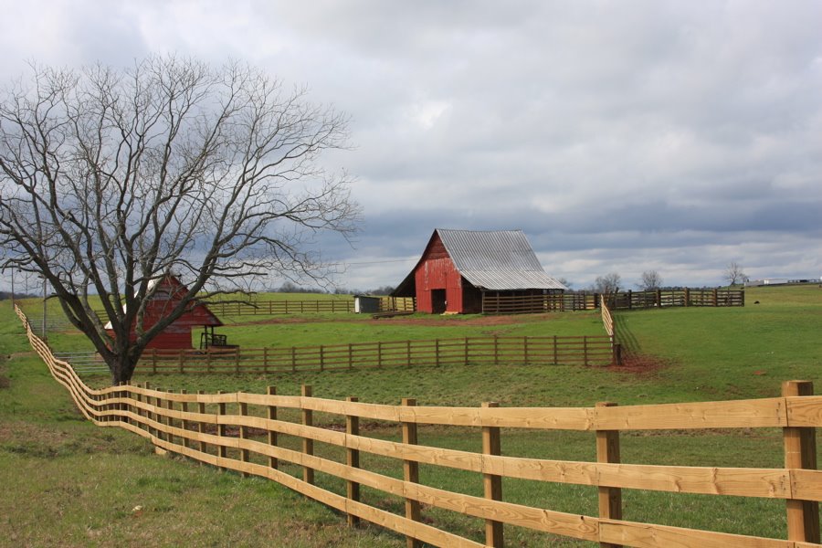 A beautiful old southern farm on a cloudy winters afternoon.