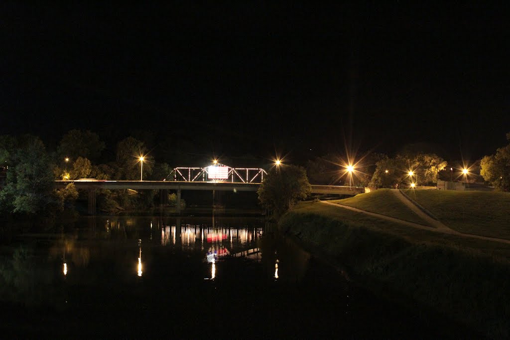 Heritage Park Bridge looking west on a summer night