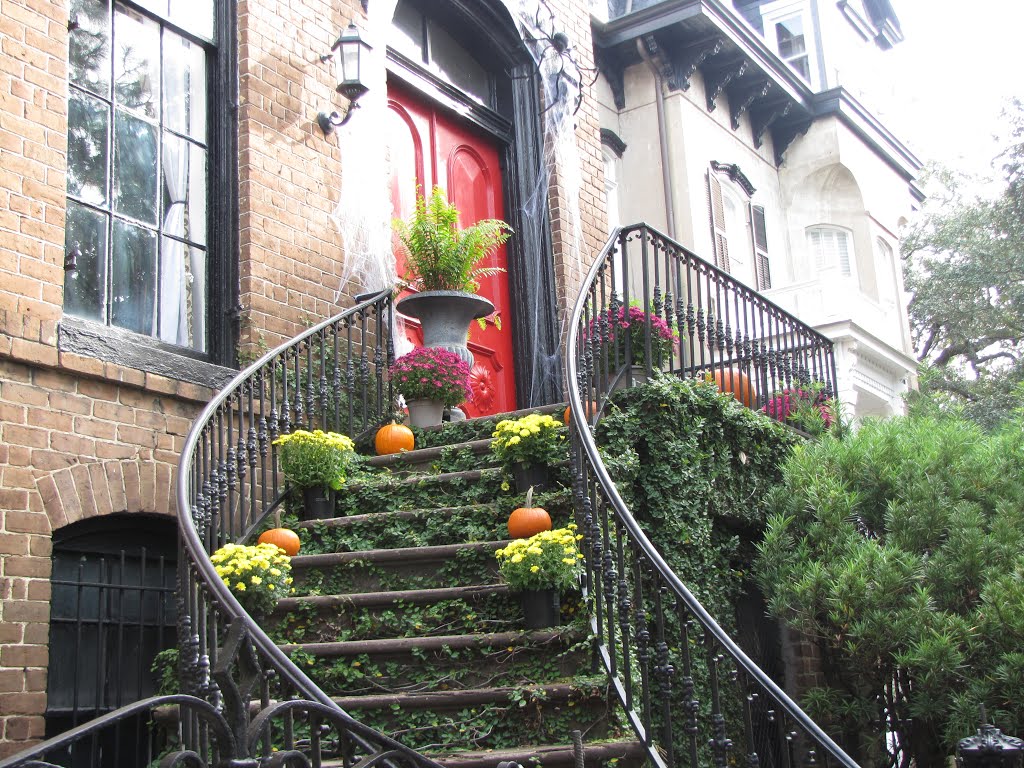 Fall Entrance to a lovely Southern Home....Historic District,  ~~Savannah, Georgia