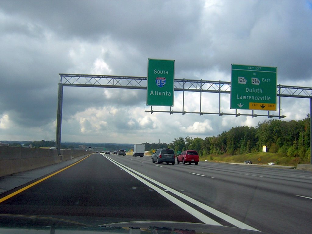 Approaching I-85 Exit 107, 10-18-2008