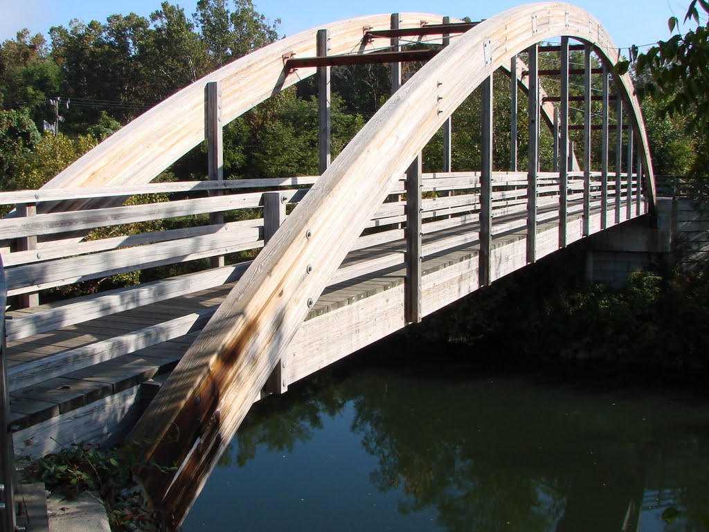 Wooden Pedestrian Bridge over The Little Tennessee River ... © All Rights Reserved