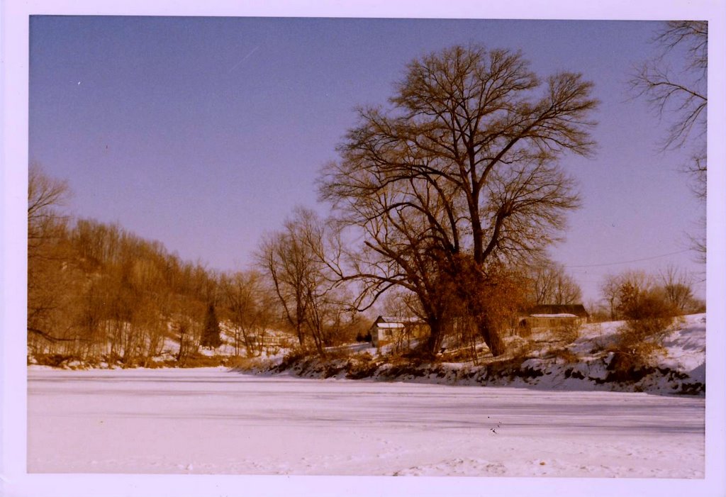 Walking on frozen Buckhannon River